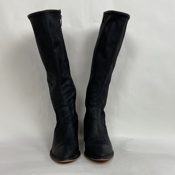 BCBGENERATION Sunshine Vegan Suede Leather Black Knee High Tall Side Zip Boots - Picture 5 of 16